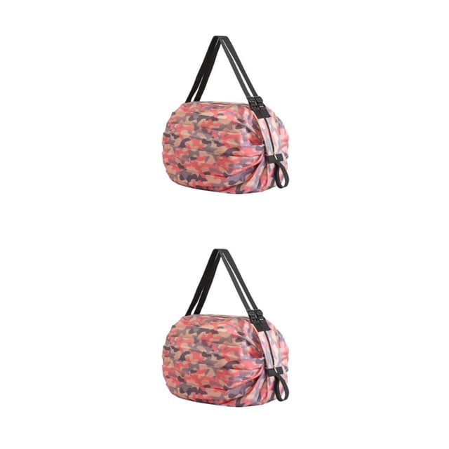 relayinert Foldable Storage Bag Travel Companion For All Occasions Waterproof Beach Bag pink camouflage 2Set