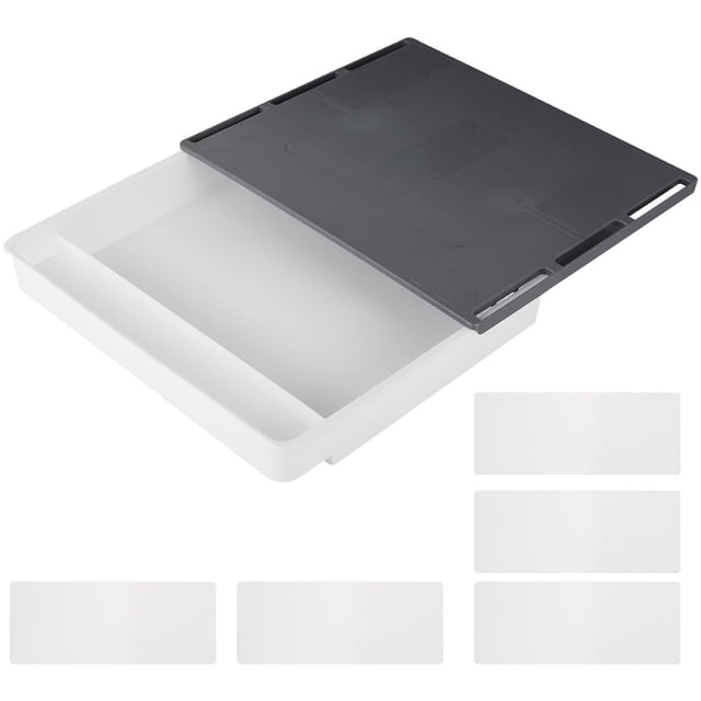 Under Desk Drawer Self-Adhesive Pencil Tray Drawer Under Desk Organizer Storage Box Drawer for Workstations Gaming Tables Office Organization