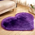 thumbnail image 1 of Heart Shaped Shaggy Faux Fur Fluffy Rug Hairy Carpet Floor Mat Home Bedroom, 1 of 6