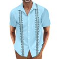 thumbnail image 1 of BOBOGOJP Robe Slim Homme Chemises Regular Fit Manches Courtes Casual Button Down Chemises, Blue S, 1 of 5