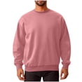 thumbnail image 1 of cfhntfmh Chandails Molletonnés pour Hommes Grande Taille Décontractés à Col Rond à Manches Longues Hauts Basiques Molleton Doux Chandails Molletonnés Unis, 1 of 6