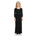 thumbnail image 2 of PMVFHDE Robe Légère pour Filles Robe pour Enfants Robe pour Tout-Petits Filles Robe au-Dessus du Genou Robe à Manches Longues Robe Longue Unie Robe,Noir,2-3 Ans, 2 of 6