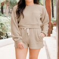 thumbnail image 2 of Sweat-shirt et Short Élastique pour Femme Survêtement 2 Pièces à Manches Longues, 2 of 5