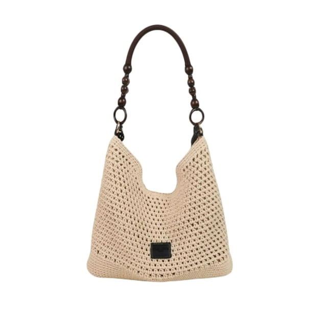 Woven Openwork Knitted Beach Handbag For Women Large Capacity Sports Bag With Adjustable Shoulder And Underarm Straps