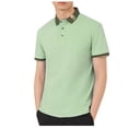 thumbnail image 3 of Sentmoon Men's Short Sleeve Button down Shirt Oversized Relaxed Turndown Collar Summer Tops Solid Color Mens Blouses Stylish for Beach & Swimming Green S, 3 of 6