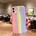 thumbnail image 4 of Étui Arc-en-Ciel Mignon Compatible avec iPhone, Étui de Protection Intégrale en Silicone Liquide Coloré Antichoc pour Femmes et Filles (iPhone 11 Pro, Bleu), 4 of 7