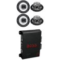 thumbnail image 1 of (4) Boss R63 6.5" 300W 3 Way Coaxial Speakers + R1004 400W 4 Channel Amplifier, 1 of 8