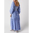thumbnail image 3 of WIFORNT Robe Longue pour Femmes, Robe à Manches Longues à Encolure Carrée avec Broderie Florale, Robe Ample Évasée, 3 of 6
