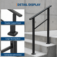 thumbnail image 4 of Black Aluminum 2-Step Outdoor & Indoor Stair Handrail Kit with Iron Posts – ADA Compliant Safety Railing for Porch, Entryway, Non-Slip Grip, Corrosion Resistant, Easy Install – 2 Steps 1 Pack Black, 4 of 7