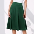 thumbnail image 3 of Mrat Jupe en Jean pour Femmes Femmes Fille Extensible Jupe Maxi Haute pour Femmes Taille Plissée Mi-Longue Ajustée Version Robe Moulante Jupe Évasée en Tricot Vert TG, 3 of 4