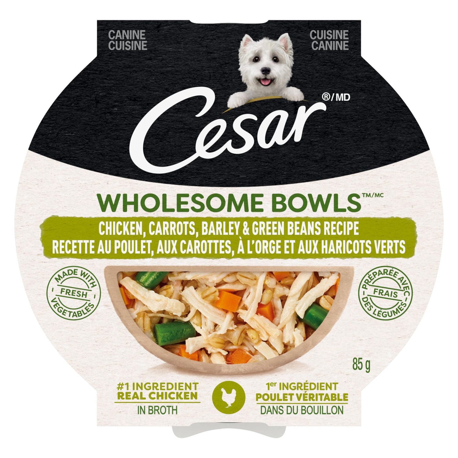 Cesar Wholesome Bowls Chicken, Carrots, Barley & Green Beans Wet Dog Food
