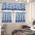 thumbnail image 4 of Blue Butterfly Floral Kitchen Curtains Valance Set of 3,Flower 24 Inch Length Tier Curtains Cafe Bar Window Curtains, Rod Pocket,Easy to Install, 4 of 5