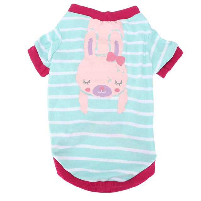 Thin Bottoming T-Shirt For Pets, Convenient Pet T-Shirt Simple And Stylish Comfortable With Cotton Replacement For All Kinds Of Pets For Spring And Autumn Lake Blue Bunny S