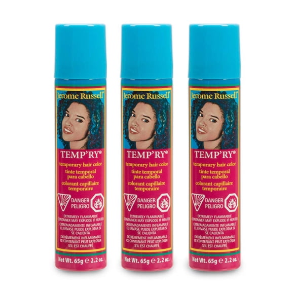 Jerome Russell Temp'ry Spray-on Gold Hair Color Non-Permanent Easy to Apply and Wash Off 2.2 ounce 3-pack