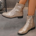 thumbnail image 4 of Amzcrzy Bottines pour Femmes Bottines Mi-Cheville pour Femmes Talon Épais Bout Rond Bottines pour Femmes Bottines pour Femmes Bottes pour Femmes Bottes pour Femmes Mode pour Femmes, 4 of 5