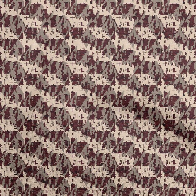 oneOone Rayon Maroon Fabric Asian Block Craft Projects Decor Fabric Printed By The Yard 56 Inch Wide
