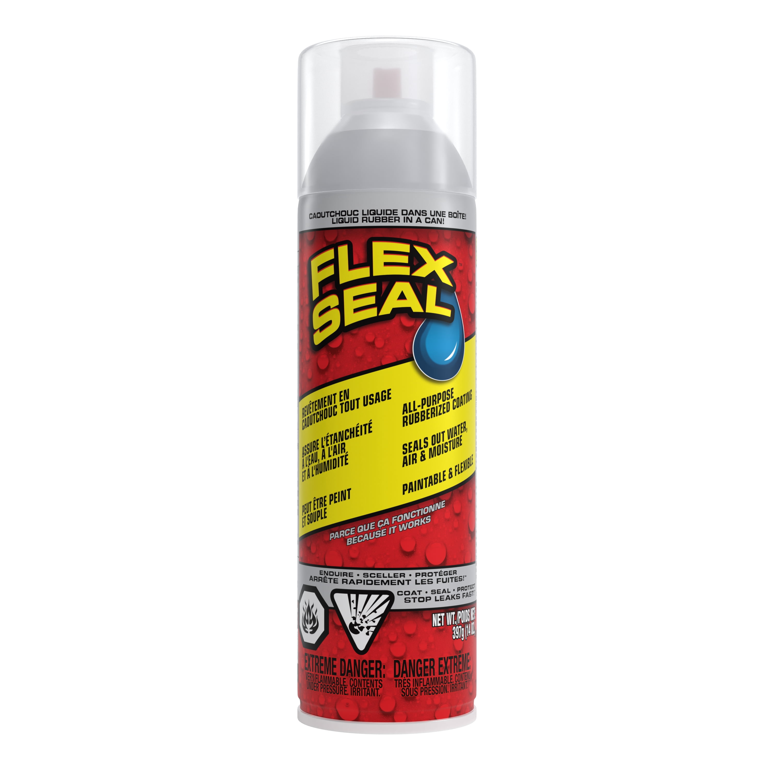 Flex Seal Aerosol Clear 14 oz Rubberized Waterproof Sealant