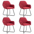 thumbnail image 1 of vidaXL Dining Chairs 4 pcs Wine Red Fabric, 1 of 5