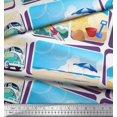 thumbnail image 3 of Soimoi Rayon Fabric Chair,Girl & Beach Surfboard Patchwork Decor Fabric Printed Yard 42 Inch Wide, 3 of 3