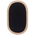 thumbnail image 2 of Indian Handmade Braided Inner Black Natural Jute Area Rug, Home Décor Rug, Jute Rug for Bedroom, Dining Room, living room, Doormat Rug Size - 4' x 6' Oval (120 cm x 180 cm), 2 of 5