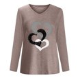 thumbnail image 4 of CEHVOM T-Shirt à Manches Longues Col en V Imprimé Décontracté pour Femmes en Liquidation, 4 of 4