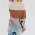 thumbnail image 4 of Frostluinai Women's Color Block Chunky Sweaters Turtleneck Long Sleeve Oversized Pullover Drop Shoulder Loose Fit Sweaters Comzy Sweaters, 4 of 6