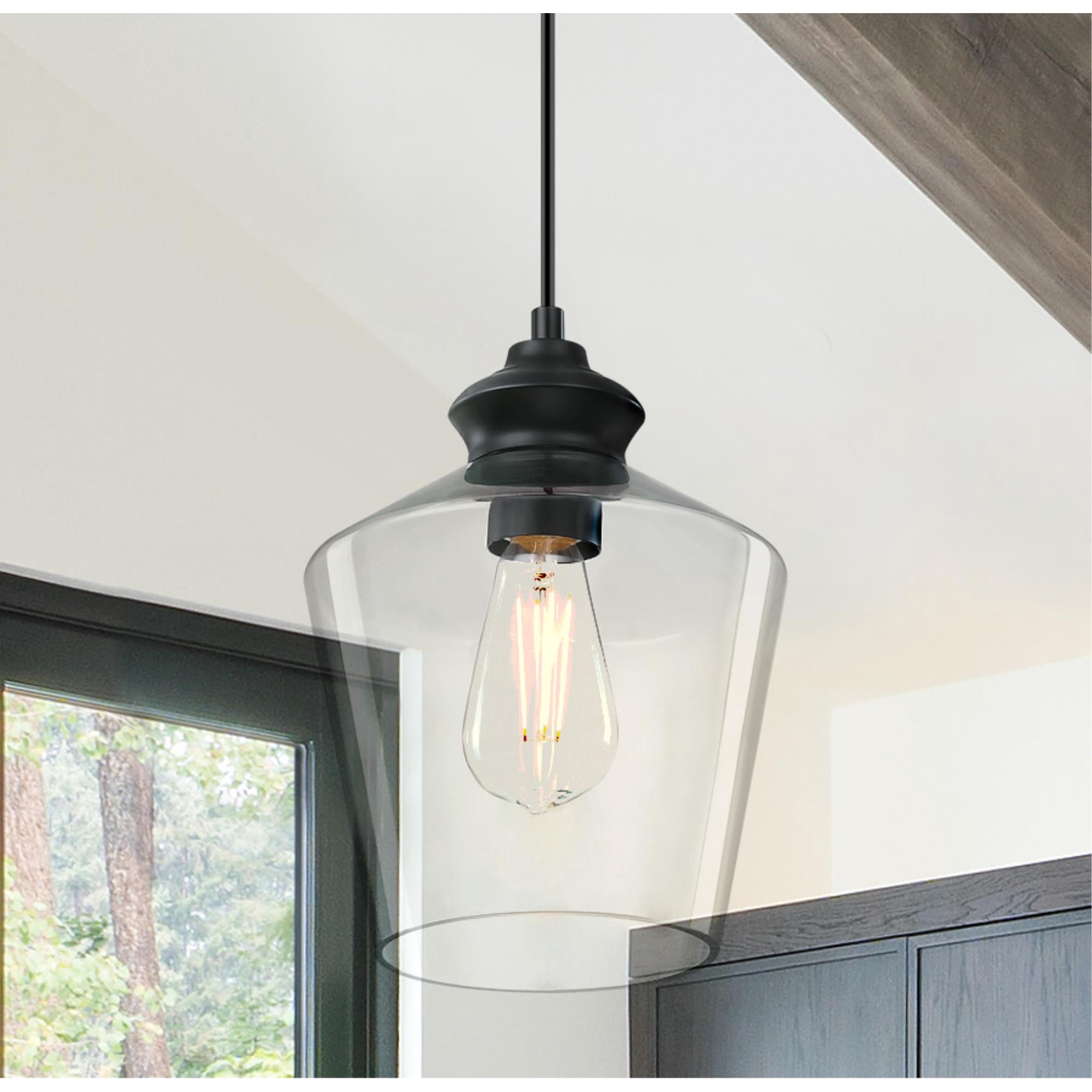 Westinghouse Lighting Ramsey 1-Light Indoor Pendant - Matte black finish with clear glass