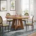 thumbnail image 5 of Tribesigns Farmhouse Dining Table, 47 Inch Round Dinner Table for 4, 5 of 5