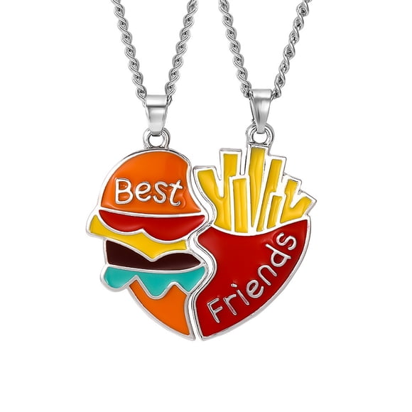 Hewill Collier Magnétique Meilleurs Amis Femmes Hommes Collier Pendentif Cœur d'Amour Assorti Colliers pour Couples Amitié Collier BFF pour 2 Petit Ami et Petite Amie
