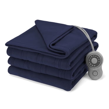 Sunbeam Twin, Full-Queen, King Blanket Fleece, 12 Heat Settings, 12-Hour Auto Shut-Off, Electric Heated Blanket with Controller