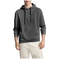 thumbnail image 1 of Mens Camo Hoodie Long Sleeve Drawstring Fleece Lined Solid Color Pullover Sweatshirts, 1 of 6