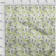 thumbnail image 2 of oneOone Tissu Georgette Viscose Imprimé Feuilles & Fleurs Ikat BTY 42 Pouces de Large, 2 of 4