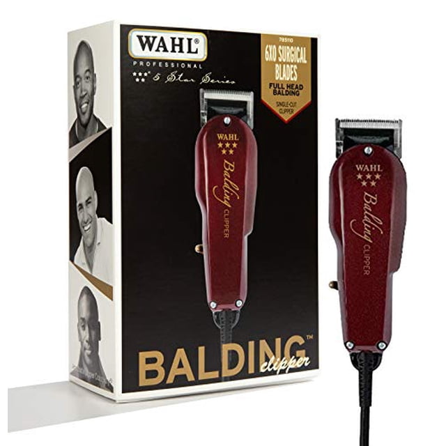 Wahl Professional 5-Star Balding Clipper #8110 - Great for Barbers and Stylists - Cuts Surgically Close for Full Head Balding - Twice the Speed of Pivot Motor Clippers - Accessories Included