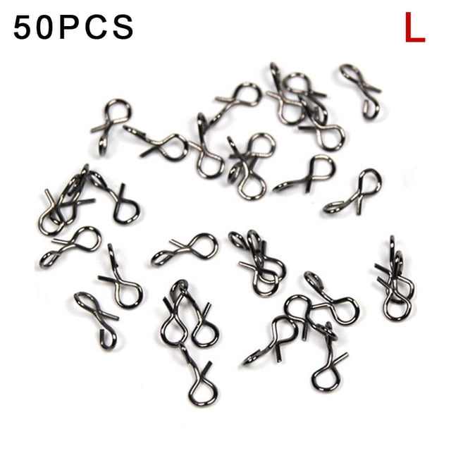 50Pcs Stainless Steel Fly Fishing Snap Hooks / Links / Connectors Quick Change