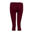 thumbnail image 4 of Timegard Capri Pants for Women Low Waisted Button Skinny Solid Color Leggings Work Pants with Pockets, 4 of 6