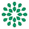 thumbnail image 1 of Unique Bargains 20Pack Teardrop Sew on Rhinestone - 10x7mm Glass Teardrop Crystal Rhinestones in Gold Prong Setting (Green), 1 of 7