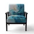 thumbnail image 4 of Designart "Azure Euphony I" Teal Azure Upholstered Accent Chair - Modern Arm Chair For Bedroom, 4 of 7
