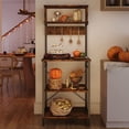thumbnail image 2 of Bestier 5 Tier Kitchen Baker's Rack, 60.5" Microwave Stand with Hooks, Rustic Brown, 2 of 9