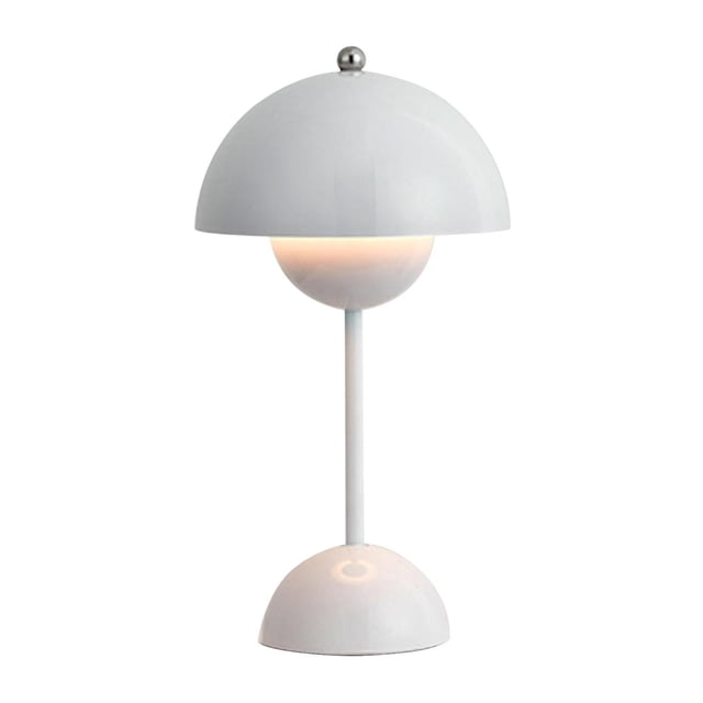 Table Lamp Nordic Danish Flower Bud Table Lamp by Bomveson, featuring a modern macaron design with a ground glass shade and metal base. Rechargeable and portable, it offers three adjustable color temperature settings, sensor control, and energy-saving light bulbs for flicker-free, eye-friendly illumination. Ideal for bedrooms, living rooms, dining tables, and more.