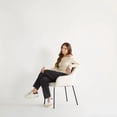 thumbnail image 2 of Bouclair Oatmeal Fabric and Metal Dining Chair, 2 of 10