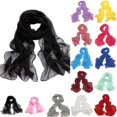 thumbnail image 3 of Foulard en Soie Chiffon Couleur Unie pour Femmes, 3 of 3