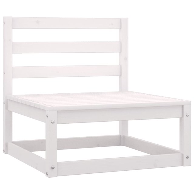 vidaXL Garden Middle Sofa White Solid Wood Pine