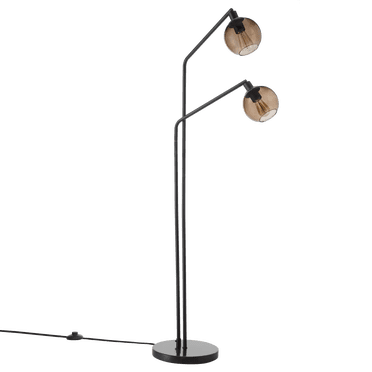 Bouclair Lampe sur Pied en Verre Noire à 2 Têtes