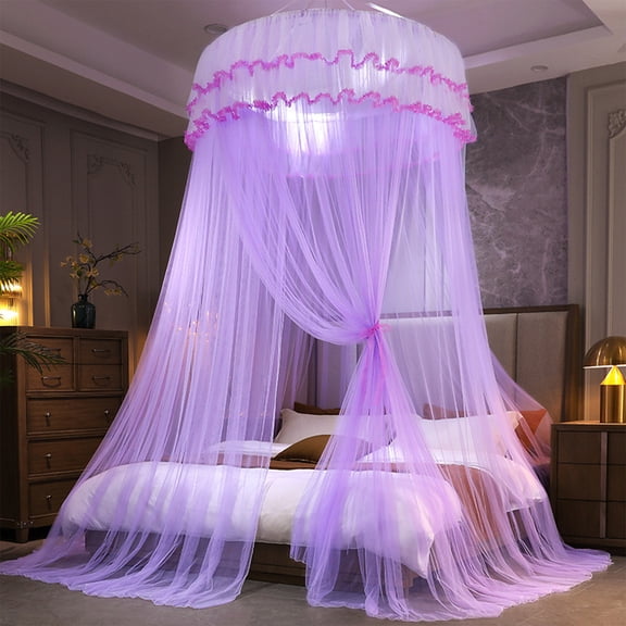 Dome Canopy Bed Net Ceiling Mounted Freestanding No Installation Mosquito Netting Folding Princess Style Bedroom Bedding 1-Pack