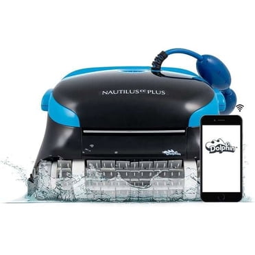 Dolphin Nautilus CC Plus Nettoyeur Robotique de Piscine [Aspirateur] avec Wi‐Fi – Nettoyage de Piscine de n'Importe Où, en Tout Temps – Idéal pour Piscines Creusées jusqu'à 50 Pieds – Filtres à Chargement par le Dessus Faciles à Nettoyer