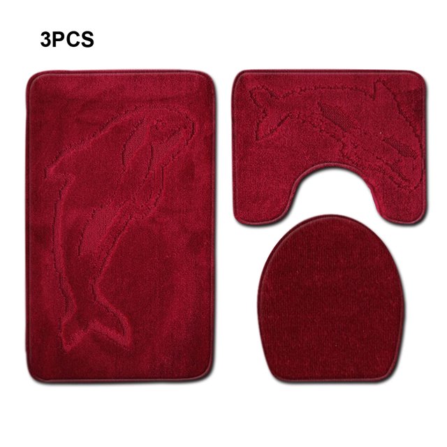 maskred 3x Bathroom Rug Sets Easy To Install Waterproof Anti-slip Multi-functional Eco-friendly Durable PJ210922-A012 1Set