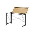 thumbnail image 1 of Space Solutions 43 inch Metal Folding Home Office Desk Black/Teak, 1 of 12