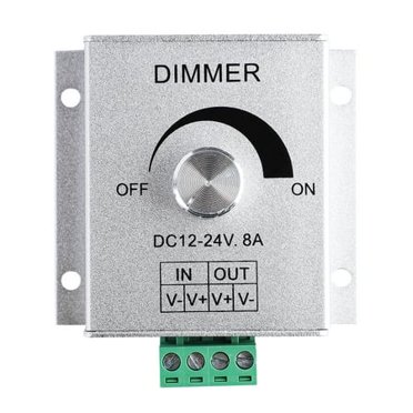SUPERNIGHT Interrupteur Variateur 12V Bouton Variateur Boîtier en Aluminium DC12V-24V 8A Bouton de Canal Unique Contrôleur Variateur pour Bande LED Ampoule Lampe Lumière 5050 3528 5630 Bande LED Couleur Unique