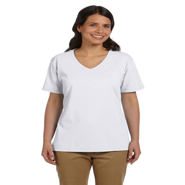 Hanes T-Shirt Col en V Coupe Décontractée pour Femmes ComfortSoft, Style 5780