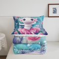 thumbnail image 4 of Erosebridal Girls Axolotl Comforter Sets Full Size, Stars Print Reversible, Soft 3-Piece, 4 of 6